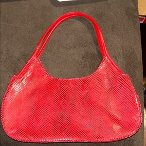 J.Renee Vibrant Red Snake Pattern Shoulder Bag
